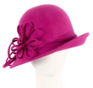 Fuchsia bucket cloche felt hat by Max Alexander. RRP: 149.95 -100% Aussie Seller - Picture 1 of 6