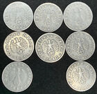 8 Coin Lot Third Reich WW2 German 1 Reichspfennig Zinc Coins
