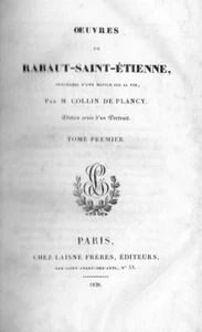 C1 REVOLUTION PROTESTANTISMUS Werke von RABAUT SAINT ETIENNE 1826 komplett  - Bild 1 von 5