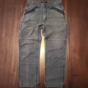 Pantalones de carpintero vintage Y2K Ridgecut gris oscuro doble rodilla desgastados para hombre 32x30  - Imagen 1 de 7
