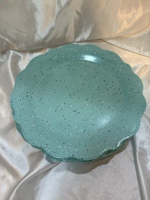 Juego de 5 platos de cena de melamina Pioneer Woman ~ Juliette ~ verde azulado ~ 10,7" de diámetro ~ Foto 1 de 4