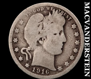 1916-D Barber Quarter - Scarce Better Date No Reserve #D3599 - Picture 1 of 2