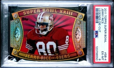123798550 Jerry Rice 2011 Topps #SB-4 Super Bowl Legends troquelado PSA 6 Foto 1 de 2