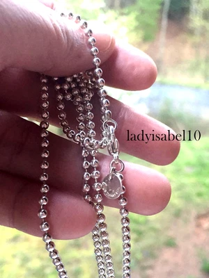 Collar de plata AG925 20" Tiffany & Co para hombre cadena con cuentas 2,5 mm con bolsa - Auténtico Foto 1 de 4