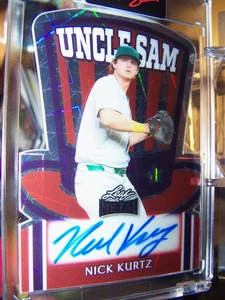 2025 LEAF METAL 1of 1 NICK KURTZ ~ "UNCLE SAM" AUTOGRAPH ROOKIE ~ OAKLAND A's - Picture 1 of 3