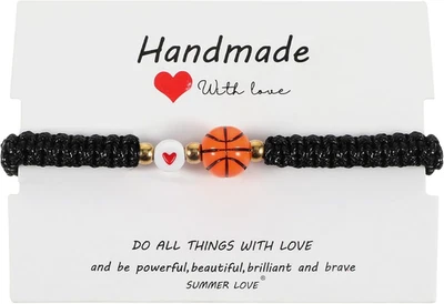 Fussball Basketball Geschenke Jungen Verstellbares Schnur Basketball Armband Fre - Bild 1 von 4