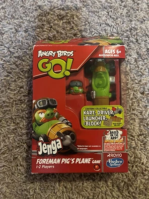 Hasbro ANGRY BIRDS GO! Jenga FOREMAN PIG'S PLANE Game Brand NEW Rovio Kart - Image 1 of 4
