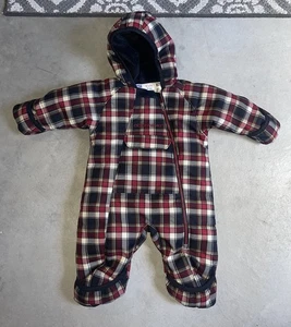 Obermeyer Kleinkind Schneeanzug kariert rot und schwarz Größe 6-12 Monate gebraucht, in einwandfreiem Zustand - Bild 1 von 6