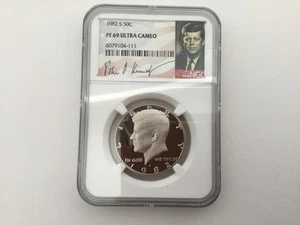 1982- S Clad 50c NGC PF 69 Half Dollar Kennedy Signed Proof - Picture 1 of 2