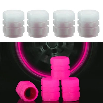High Quality Car Tire Valve Cap Car Accessories Fluorescent Pink Waterproof 4pcs - Image 1 of 4