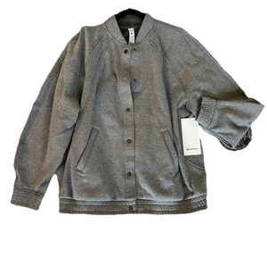 Lululemon Scuba Oversized Varsity Jacket *Plush Heathered Medium Grey Size M/L - Picture 1 of 1