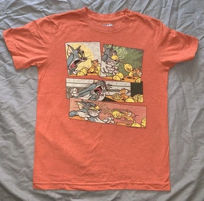 Tom and Jerry Youth Med Old Navy orange T shirt Squirting lemons graphic 17.5x24 - Image 1 of 4