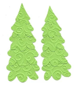 LIBRO DE RECORTES PREFABRICADO-PIEZAS DE PAPEL-NAVIDAD-CAMPING-BOSQUE-JUEGO DE 2 ÁRBOLES EN RELIEVE - Imagen 1 de 1