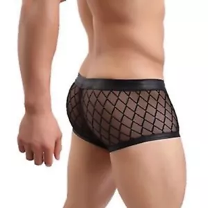 Boxer Taille S/M 73-98 cm noir transparent NEOFAN sheer mec sexy Ref M401 - Imagen 1 de 14