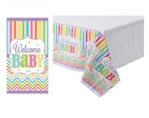 WELCOME BABY - BOY GIRL NEW BABY GENDER NEUTRAL SHOWER PARTY PLASTIC TABLE COVER - Picture 1 of 3