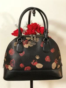 Coach Cora Domed Black/Multi Floral Printed Coated Canvas Satchel #F37059  $395 - Picture 1 of 1