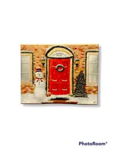 Medium 11" x 14" "Christmas at Your Front Door" Acrylic Painting on Canvas - Picture 1 of 6