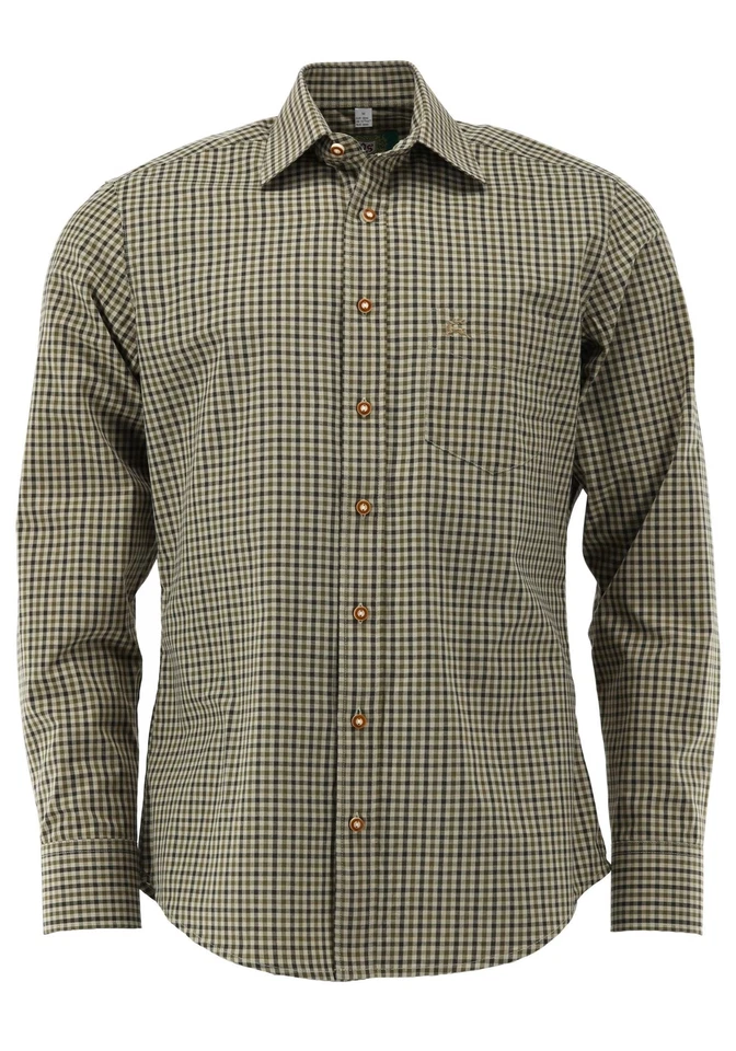 OS-Trachten Herren Hemd Langarm Jagdhemd mit Liegekragen Tupopa - Bild 1 von 1