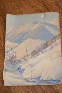 Original Carl Kessler Watercolor Painting c1920 Mountain Stream in Winter Signed - Picture 1 of 9