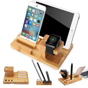 Téléphone Portable Tablette Bois Organiseur Multi Support Universel Chargeur - Photo 1 sur 8