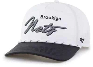 Brooklyn Nets NBA '47 Brand White Script Hitch Rope Adjustable Snapback Hat - Bild 1 von 3