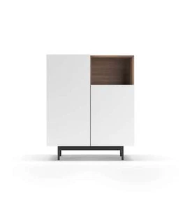 HERDASA, Mueble auxiliar modelo-602-1 acabado nogal/blanco, 110 cm (alto) x 90 c - Imagen 1 de 3