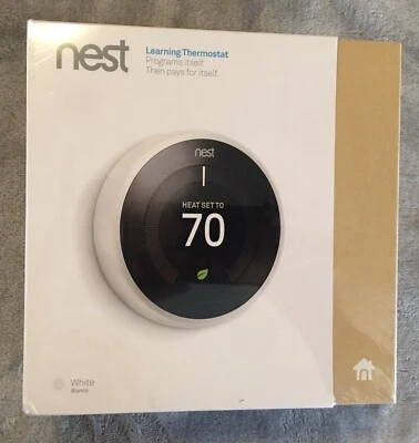 New Sealed Google Nest T3017US Learning Thermostat 3rd Generation, White - Image 1 of 4