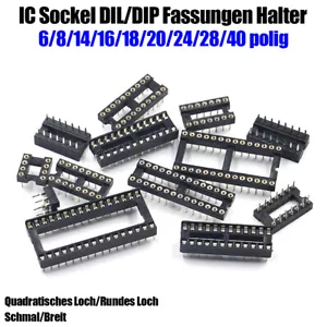 IC Base DIP DIL 6 8 14 16 18 20 24 28 40 Pin Sockets Holder Wide/Narrow - Picture 1 of 30