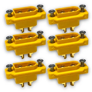 6x Amass XT60E-M Einbaustecker Stecker Lipo Akku Goldstecker + Schrauben XT60E - Bild 1 von 13