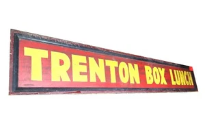 Antique Trade Sign Double Sided Hand Painted Wood ca. 1930 Trenton NJ - 10ft - Picture 1 of 12