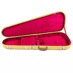 Teardrop Tweed Guitar Case with Burgundy Plush Lining for Strat/Tele Styles - Picture 1 of 7