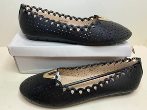 Victoria K. Slip on Loafers Cushioned Flats Dress Shoes Black Womens size 10 - Picture 1 of 3