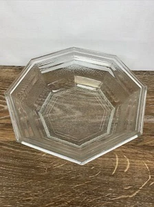 Vintage ANCHOR HOCKING 10” OCTAGON Shape Salad Glass Bowl Heavy 8 Sided - Picture 1 of 9