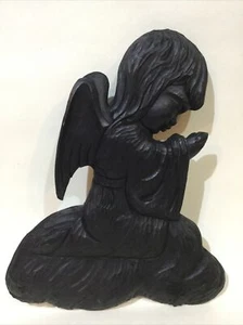 Vintage Wood Carving Angel Wall Plaque - Picture 1 of 8