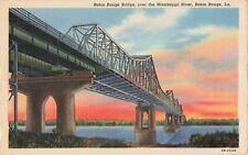 Postcard Mississippi River Baton Rouge Bridge Louisiana