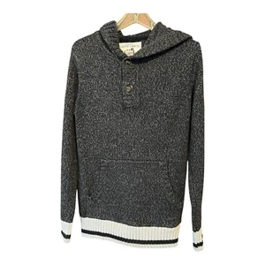 Original Roots Cabin Canada Herren 1/4 Knopf Pullover Hoodie Kängurutasche XS - Bild 1 von 11