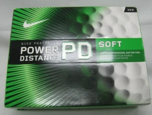Nike Golf Power Distance 4 Set of (3) White Golf Balls in Box NEW old stock. - Picture 1 of 7