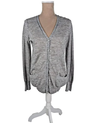 Cárdigan Suéter J Crew Mezcla Algodón Lino Gris Pequeño Academia Grandpa Foto 1 de 4