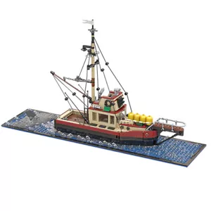 Fishing Boat Scene Model Building Block Puzzle Decoration Collection Toys Gifts - Picture 1 of 9