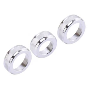 3pcs Silver AC Radio Switch Knob Trim Ring Fit For Ford Ranger 2023 2024 2025 - Picture 1 of 4