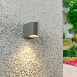 Außenleuchte Wandleuchte DOWN rund für GU10 IP54 silber Wandlampe Außenbereich - Bild 1 von 9