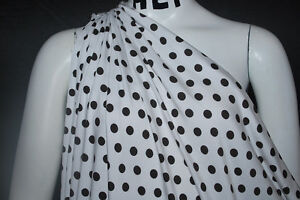 Modal Spandex Jersey knit fabric Classy black and white Polka Dots by the yard