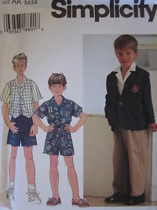 7070 UNCUT Vintage Simplicity SEWING Pattern Boys Jacket Shirt Pants Church OOP - Picture 1 of 2