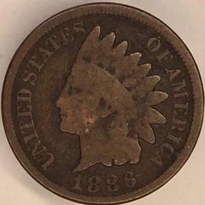 1886 G Indian Head Cent - Picture 1 of 2