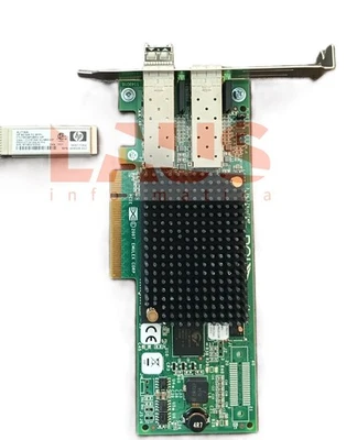 HBA Fibre Channel Emulex LPE12002 8Gb Dual Port PCIe + 2 SFP - HP AJ763-63003 - Immagine 1 di 4