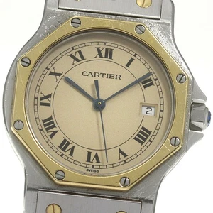 CARTIER Santos Octagon LM W2001583 Date beige Dial Quartz Men's Watch_870270 - Picture 1 of 6