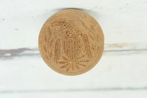 Primitive . Vintage Eagle Wood Butter Mold Stamp Press Primitive Kitchen - Picture 1 of 5