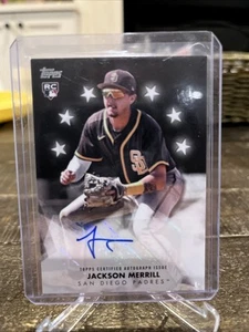 2024 Topps Jackson Merrill Baseball Stars Rookie Card Auto San Diego Padres - Picture 1 of 2