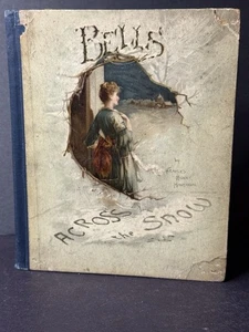 Antique Victorian Christmas Story 1890s Bells Across The Snow Chrome Litho - Picture 1 of 15