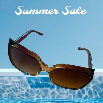 USED EXCELLENT CONDITION SALE DIOR BROWN SQUARE SUNGLASSES - Image 1 of 4